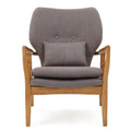 Gray Fabric Club Chair with Wooden Frame B5186
