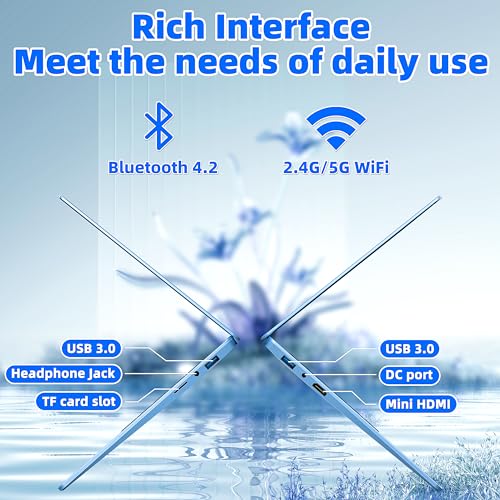 Blue Laptop Computer, Celeron N5105, 16GB RAM, 512G SSD, FHD IPS, Win 11 Pro, Convertible 180° Z158129