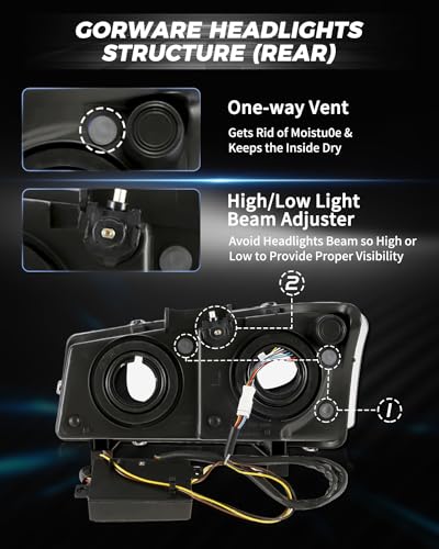 Black Headlights Housing Assembly with Clear Lens Q35985