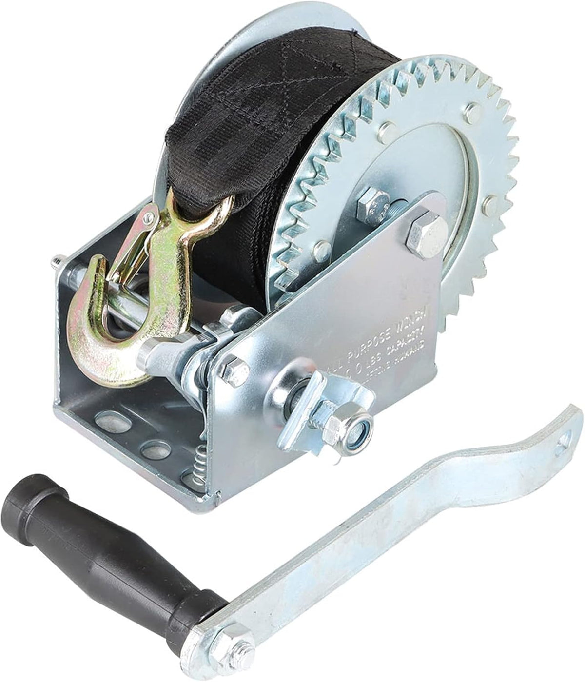 Heavy Duty Hand Winch 2500lbs with 24FT Strap Manual Operated Two-Way Ratchet Pack of 2 J673
