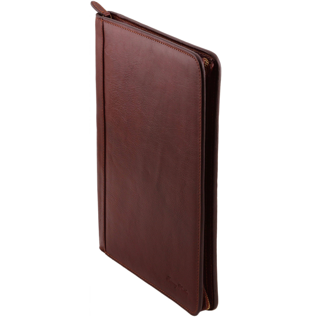 Brown Leather Document Case with Ring Binder U980063