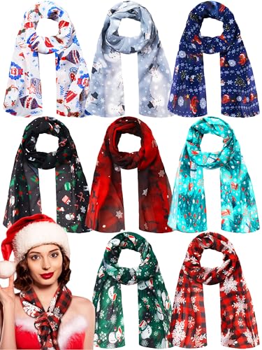 8 Pcs Soft Lightweight Christmas Scarf V856431