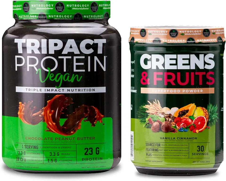Greens & Fruits Powder Vanilla Cinnamon 30 Servings Vegan Protein Powder Chocolate Peanut Butter 20 Servings Q788219