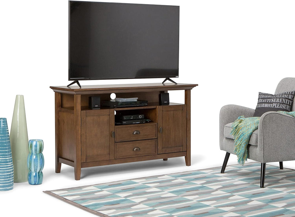 Black 72 inch Wide Solid Wood TV Media Stand with Storage Shelves and Cabinets I761003
