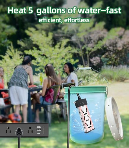 1800W Portable Immersion Water Heater with Adjustable Thermostat U103278