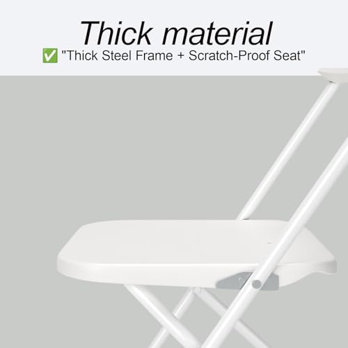 White Plastic Folding Chair with Steel Frame P11489