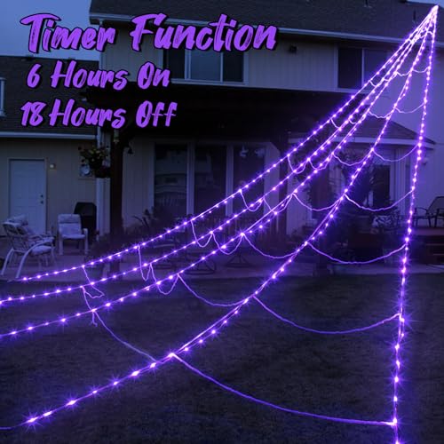 150 LED 16.4 Ft Spider Web Lights with 8 Lighting Modes A145323