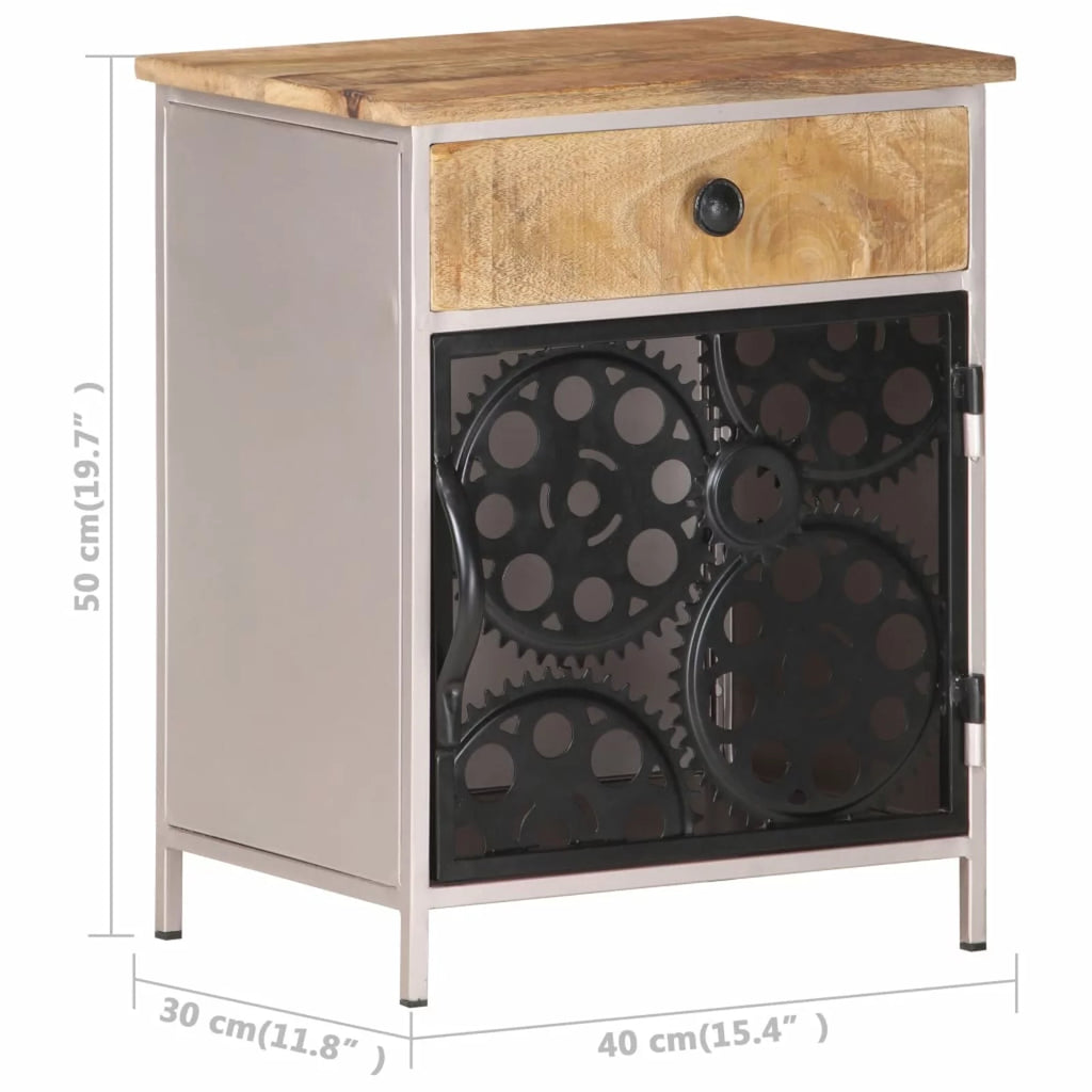 Rough Mango Wood Bedside Cabinet Z110897