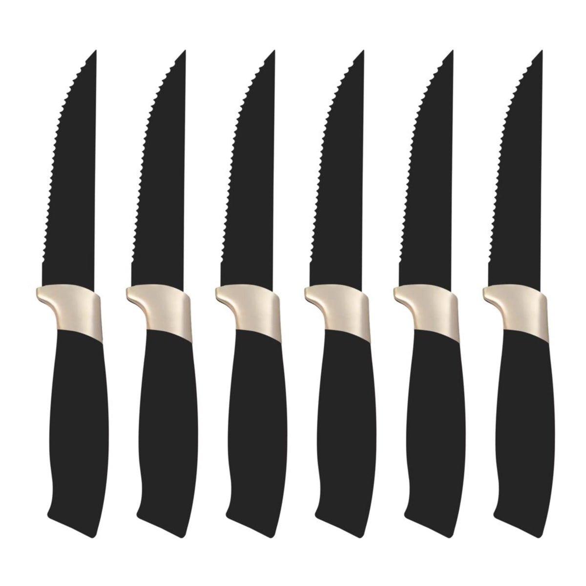 12 Piece Knife Block Set with Soft-Grip Handles White and Gold B1328