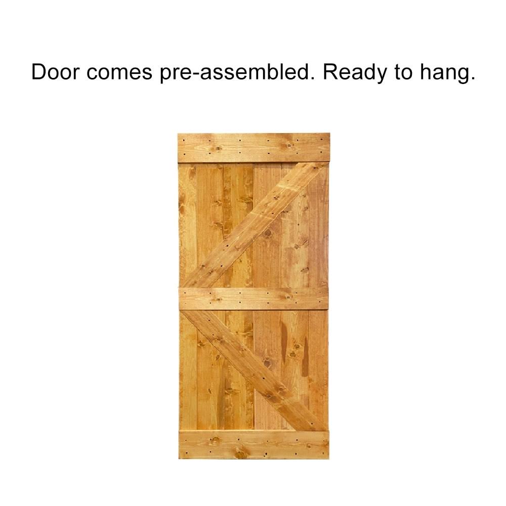 30 in. x 84 in. Red Walnut Stained Solid Pine Wood Interior Sliding Barn Door Slab Z2125