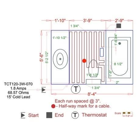 120V Floor Heating Cable U3686