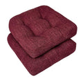 Burgundy 4 Pack Tufted Memory Foam Chair Cushions 17"x17"x4" H2840