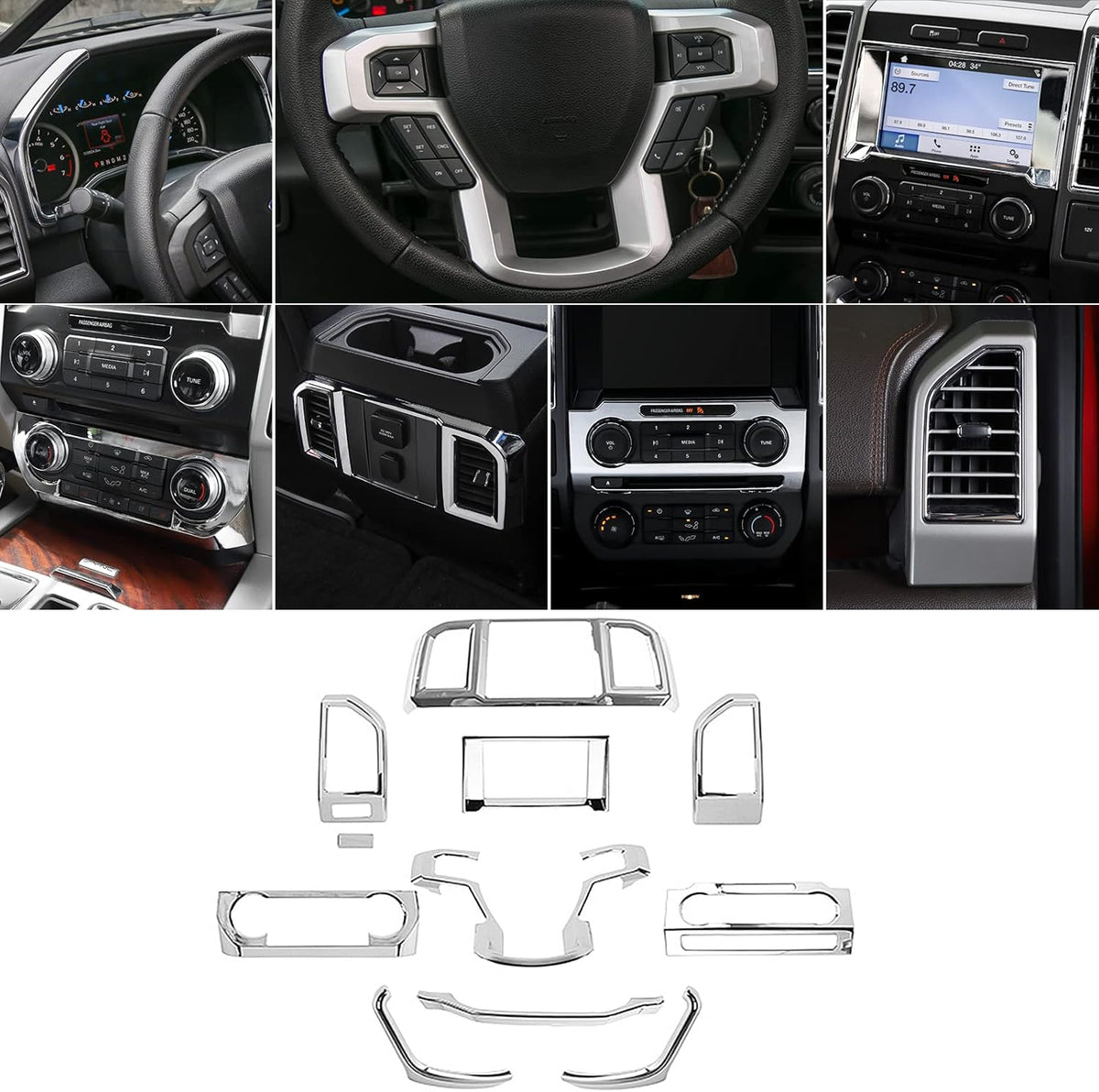Carbon Fiber ABS Center Console Dashboard Trim Cover Kit U764516
