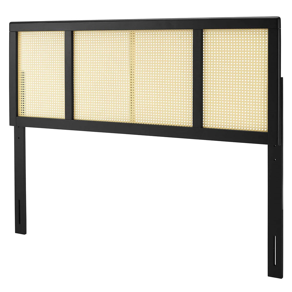 Queen Size Black Wooden Headboard S434805