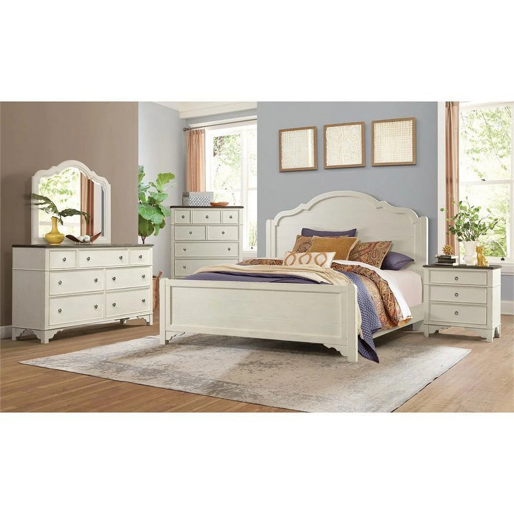 White and Charcoal 7 Drawer Wood Dresser Q110869