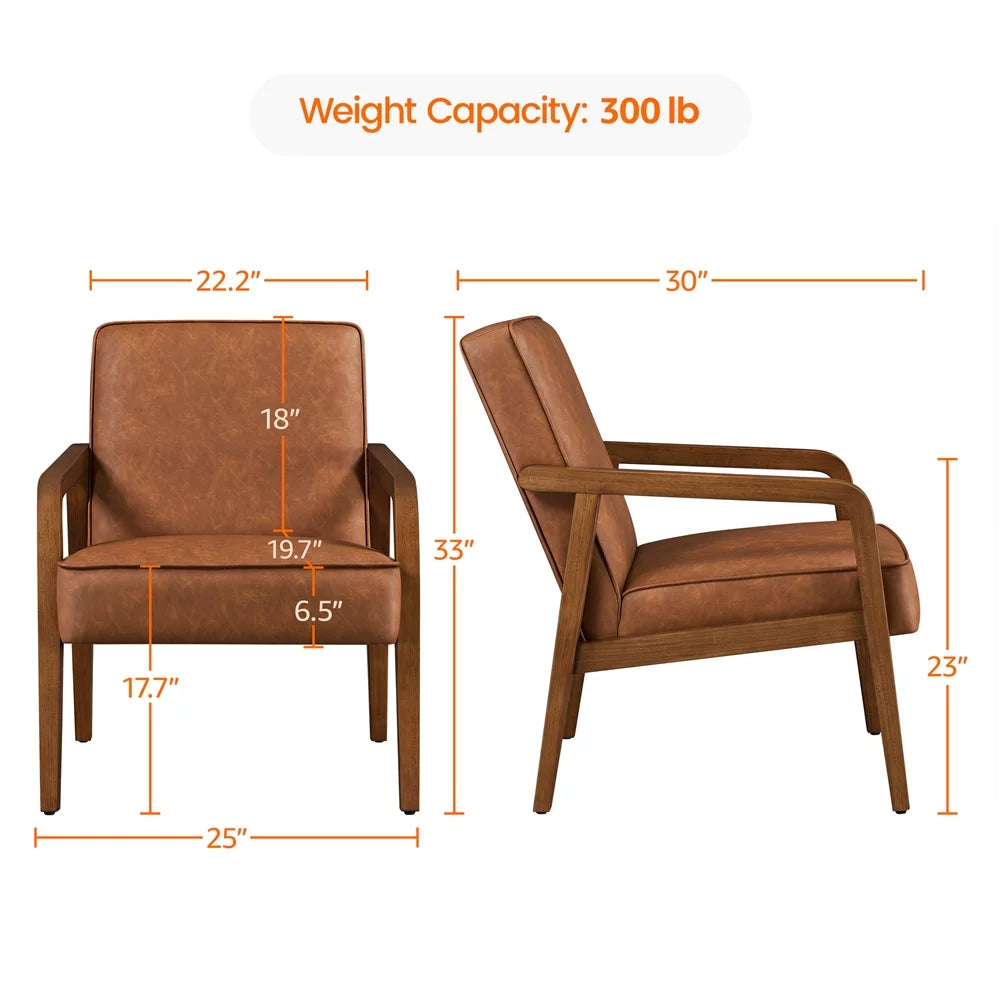 Light Brown Faux Leather Armchair F8730