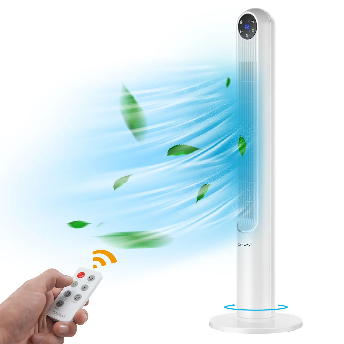 42'' Oscillating Tower Fan with Remote White E2536