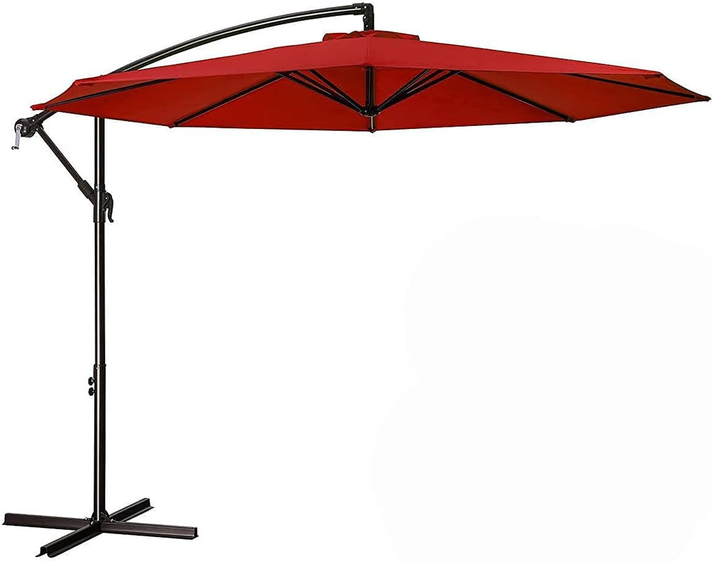 10ft Offset Cantilever Patio Umbrella with Cross Base E69102
