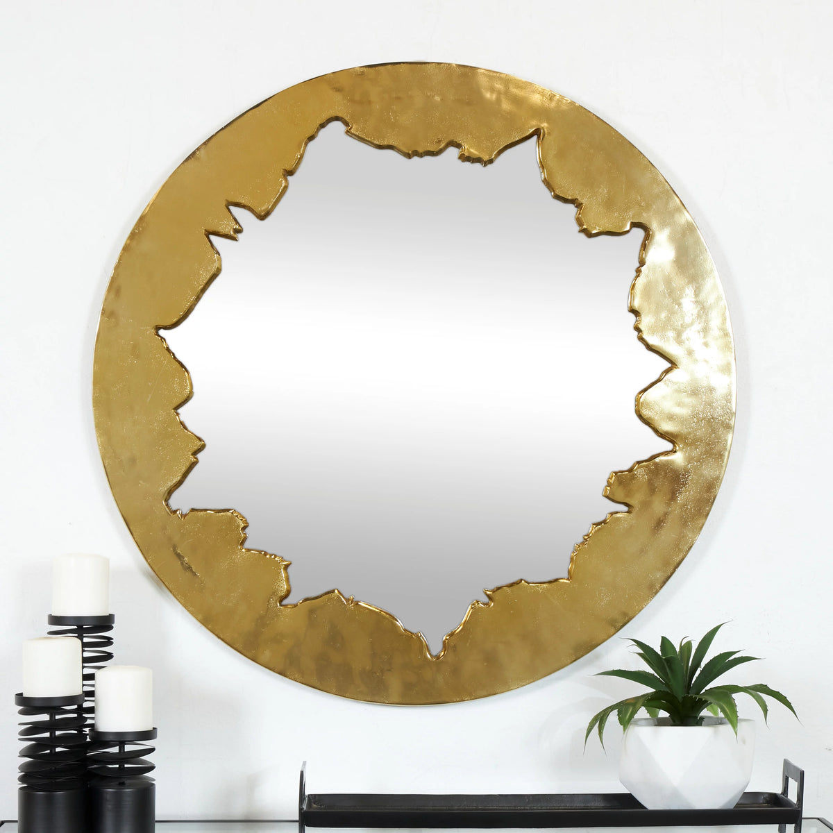 36" x 36" Gold Handmade Wall Mirror B180861