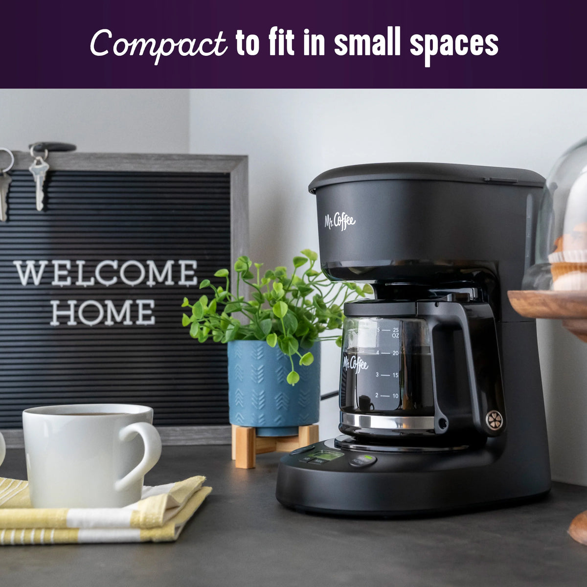 5-Cup Programmable Coffee Maker, 25 oz. Mini Brew, Black F1187