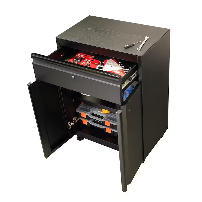 8 Piece Welded Steel Garage Storage System in Black C91815