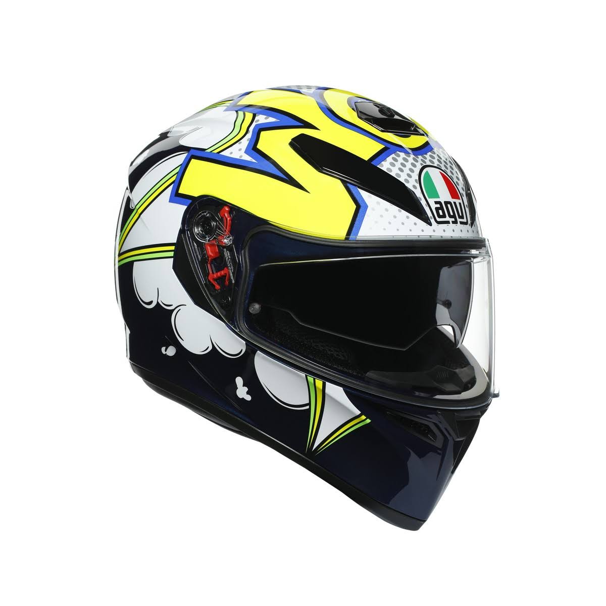 Blue/White/Yellow XL Motorcycle Helmet W24959