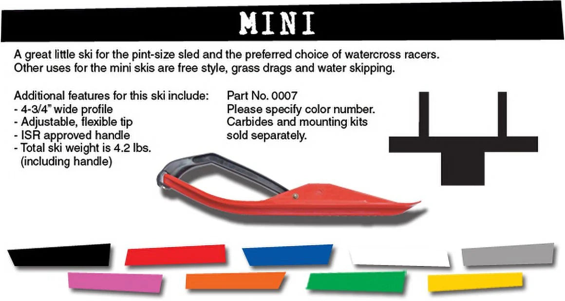 White Snowmobile Skis with Black Loops S254810