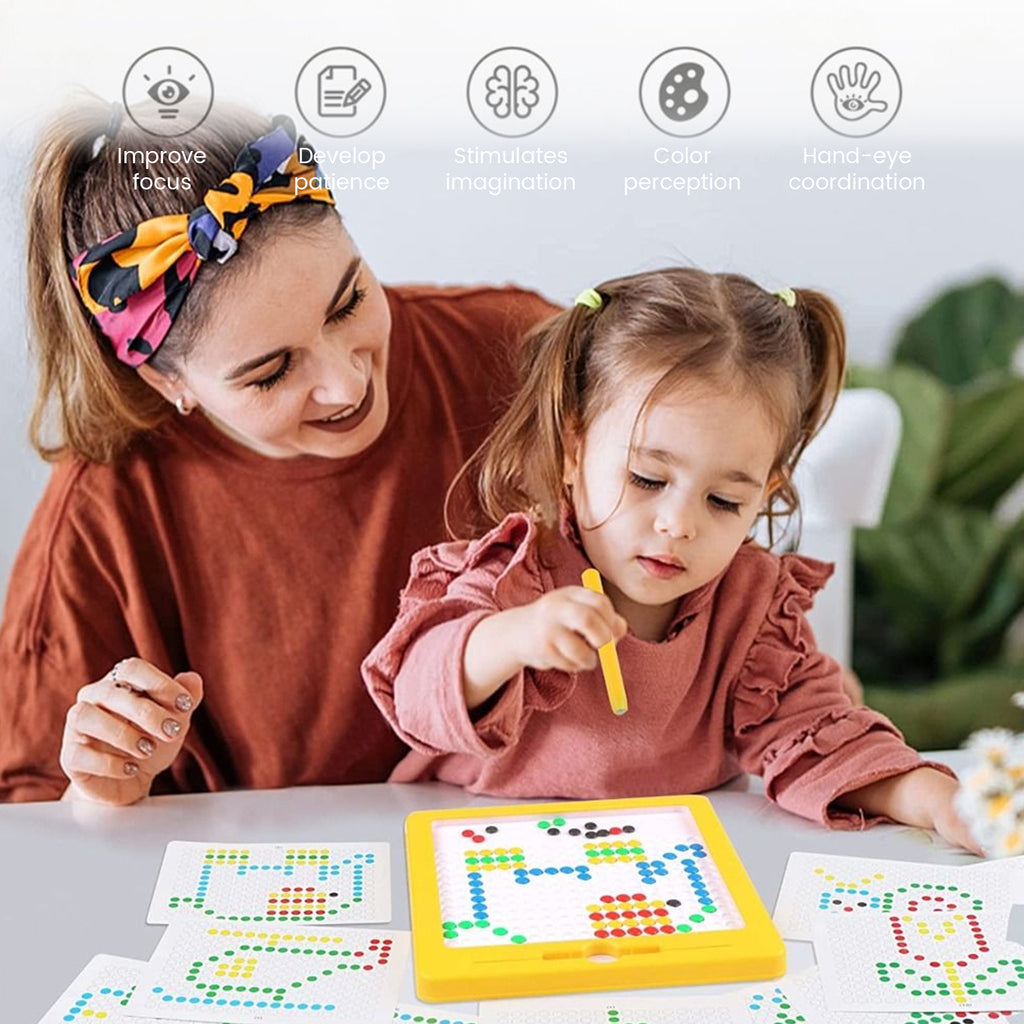 Magnetic Drawing Board with 10 Double Sided Cards Educational Preschool Toy I2446