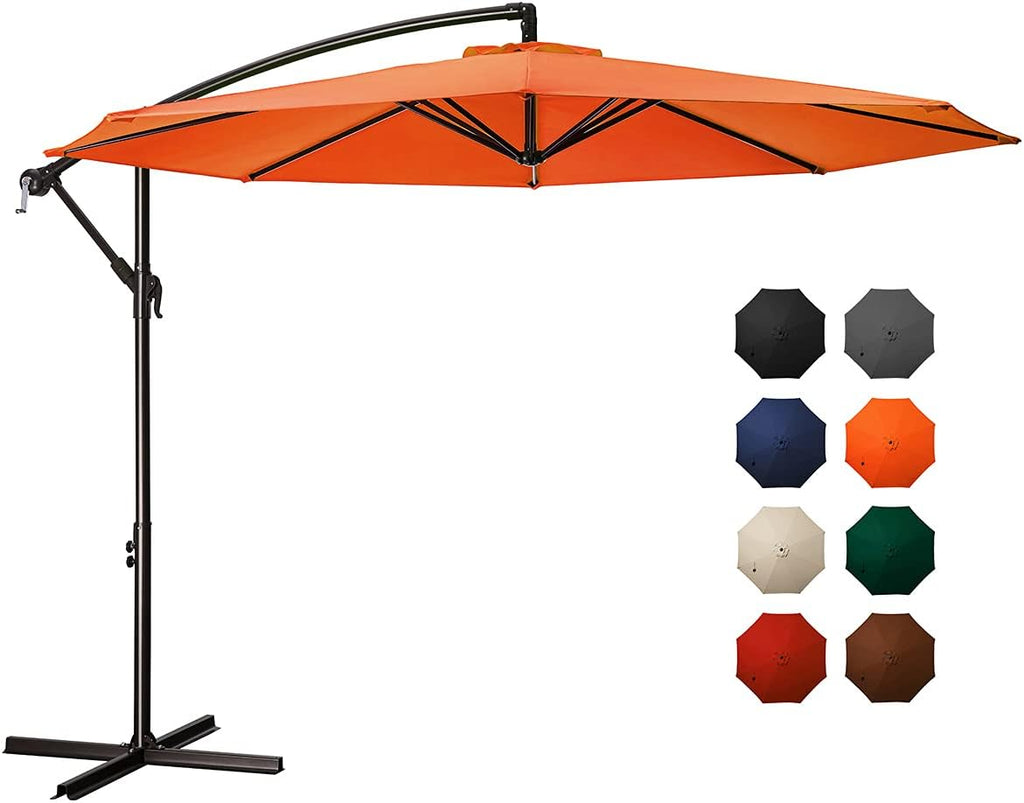 10ft Offset Cantilever Patio Umbrella with Cross Base E69102