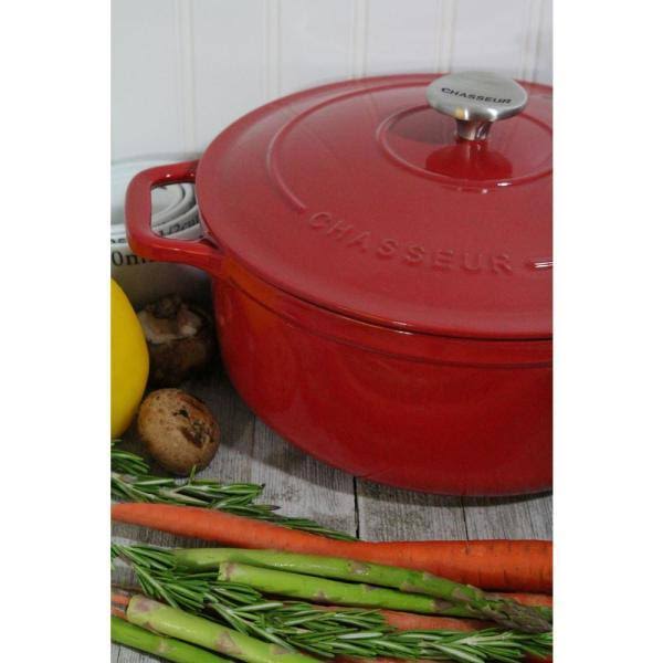 5.5-Quart Red Enameled Cast Iron Round Dutch Oven Z4846