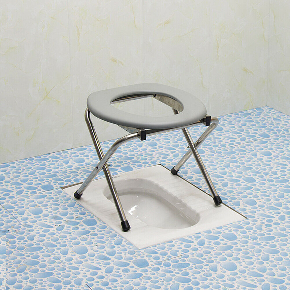 Portable Folding Toilet Seat with 10 Pcs Replacement Bags E85684
