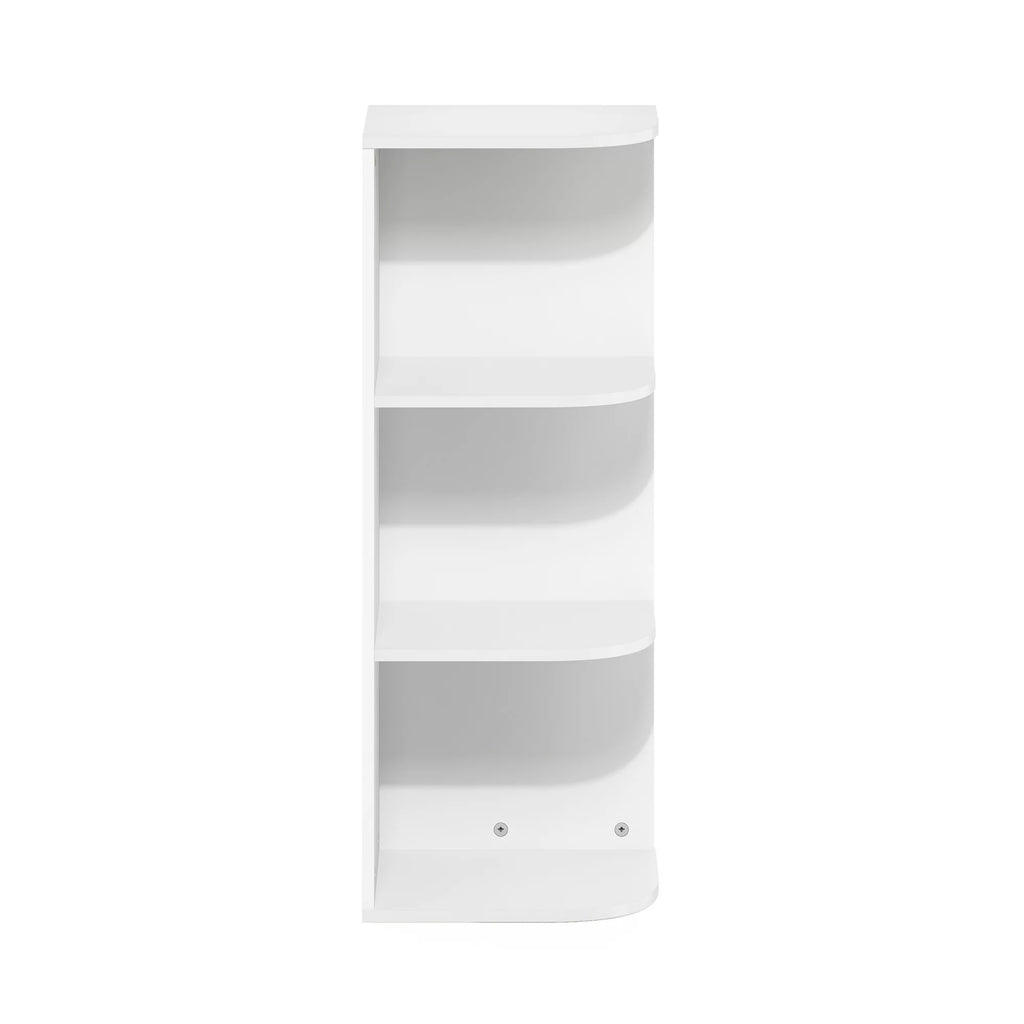 White 3-Tier Corner Open Shelf Bookcase N444542