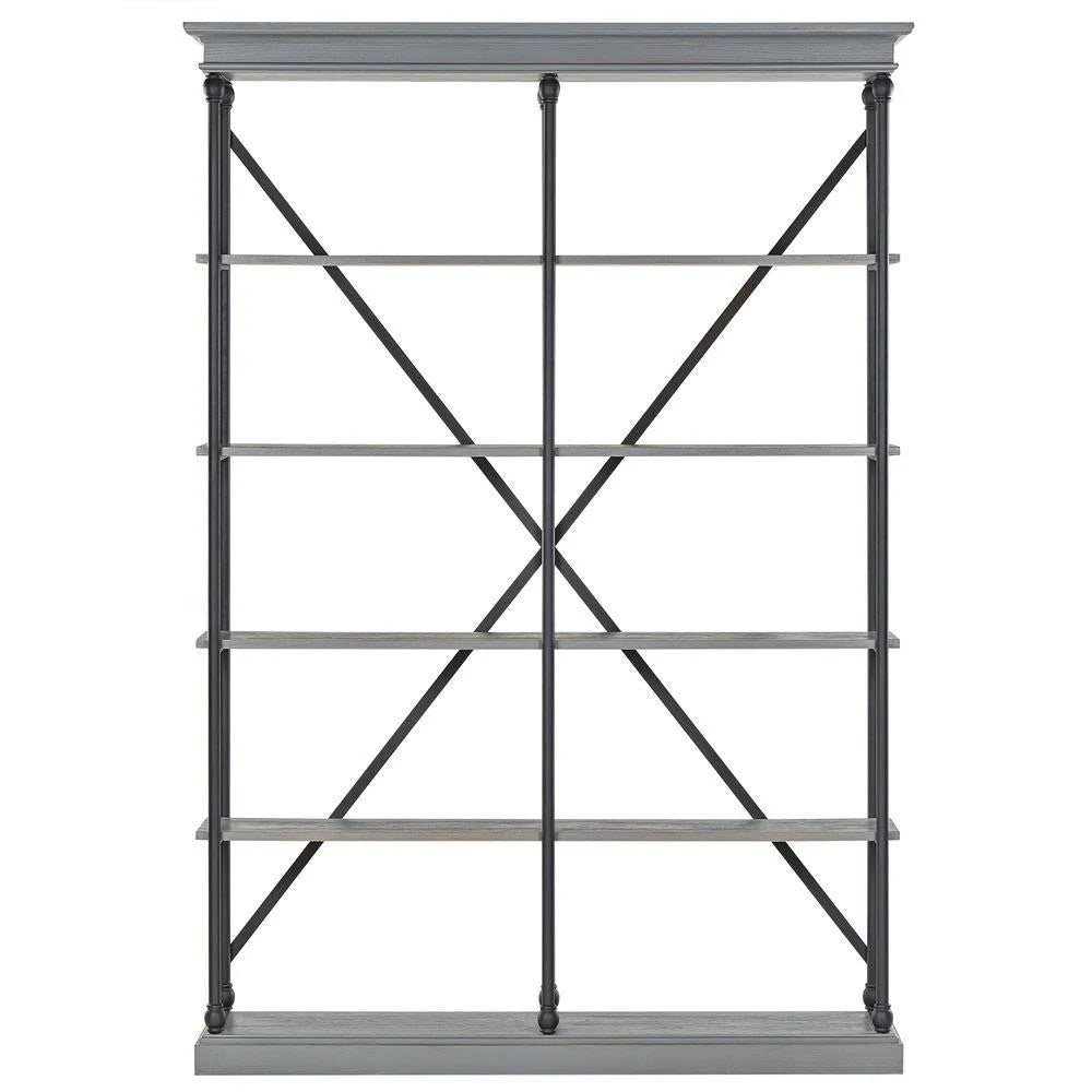 Gray Metal 5-Shelf Etagere Bookcase Y2784