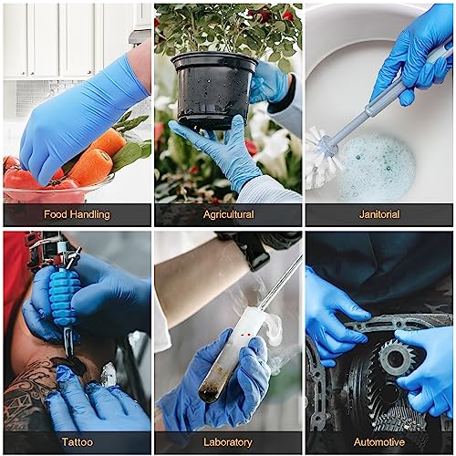 Disposable Nitrile Gloves 6 mil Blue Heavy Duty Latex Free A101452