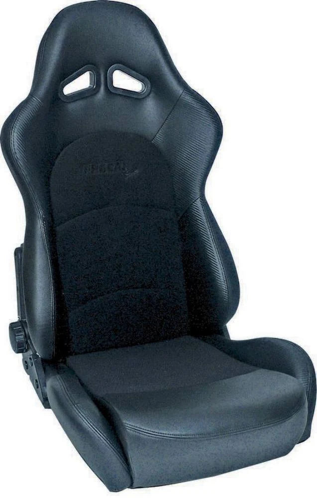 Black Velour Vinyl Racing Seat C481