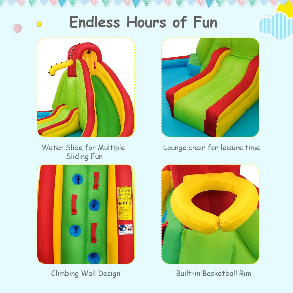 Inflatable Water Slide Park with Splash Pool I23935
