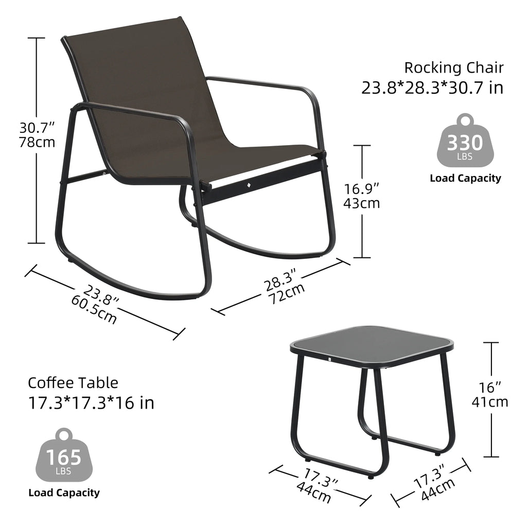 3-Piece Outdoor Patio Bistro Furniture Set M88241