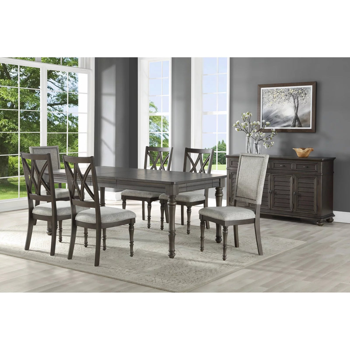 Gray-Brown Server with Wine Storage V53143