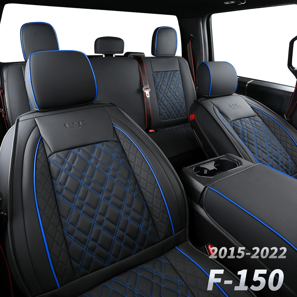 Faux Leather Seat Covers Full Set Gray W3517