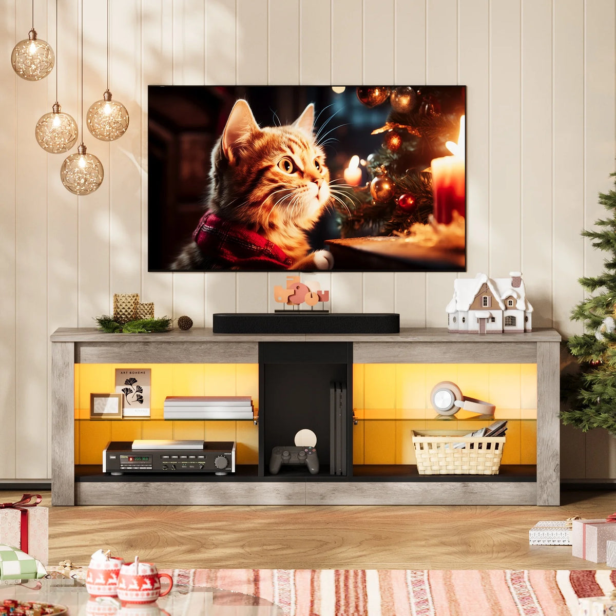 Light Grey TV Stand Media Console Table K757646