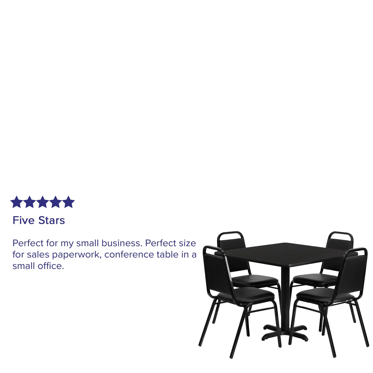 Black Laminate Table Set with 4 Banquet Chairs G4849
