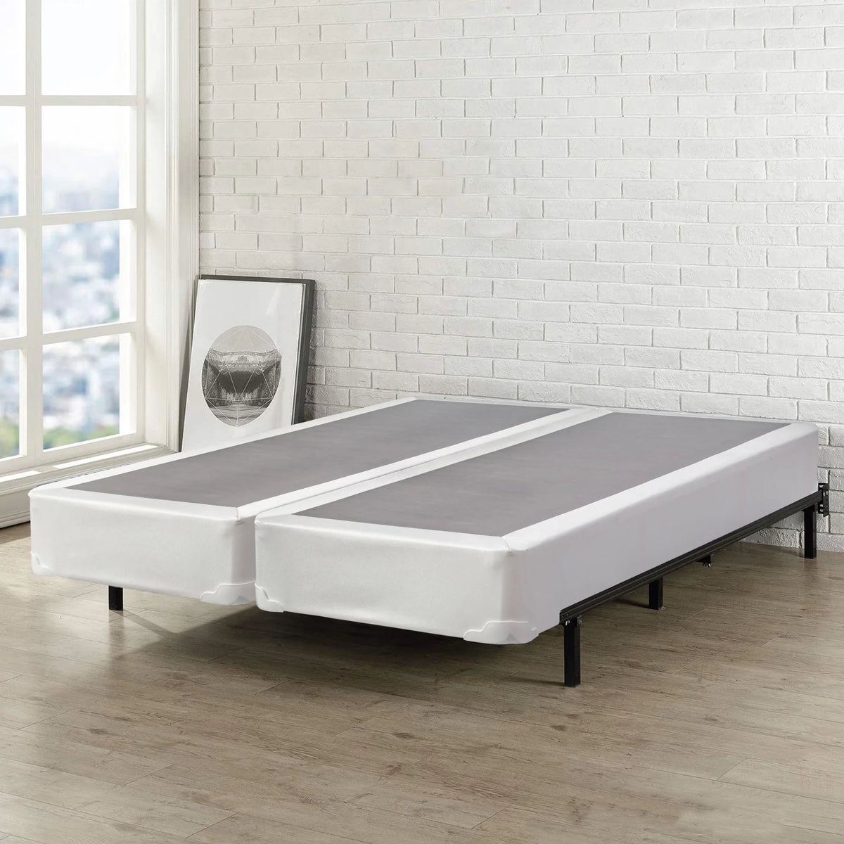 Queen White Wood Box Spring G338236