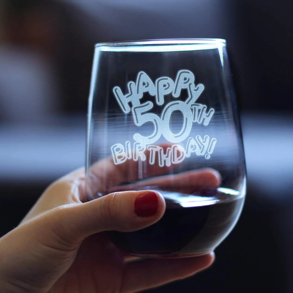 50Th Birthday Stemless Wine Glass 17 Oz L844103