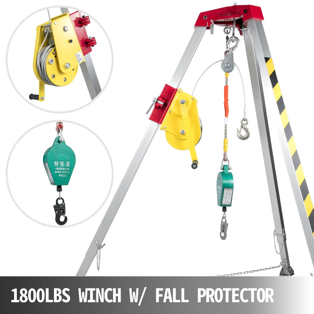 Confined Space Tripod with 1800lbs Winch and 98' Cable M4892