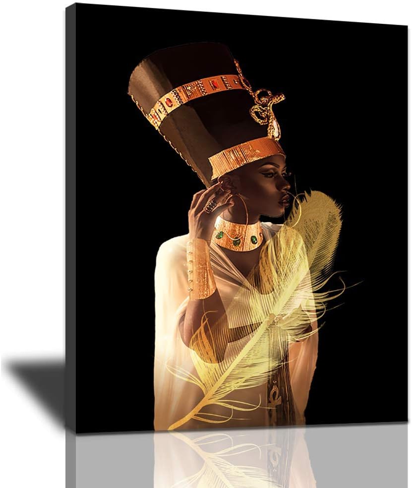African American Woman Portrait Canvas Artwork 20x24inch Q7575