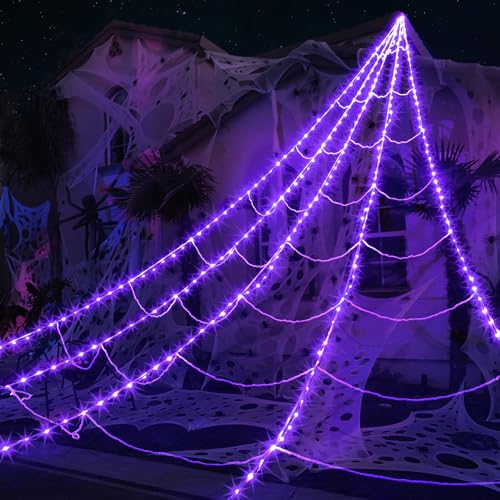150 LED 16.4 Ft Spider Web Lights with 8 Lighting Modes A145323