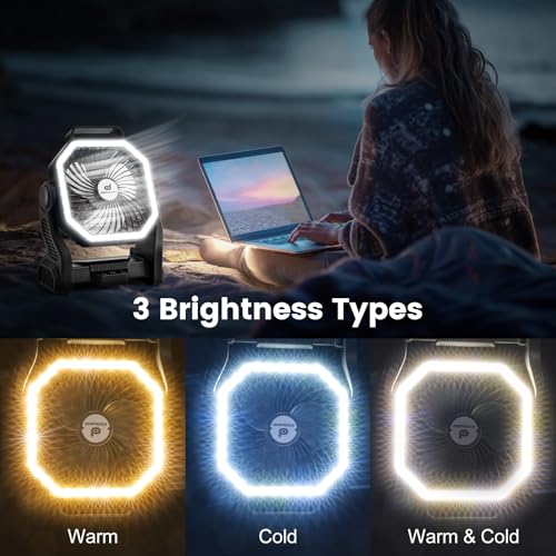 20000mAh Rechargeable Camping Fan with LED Lantern P4705