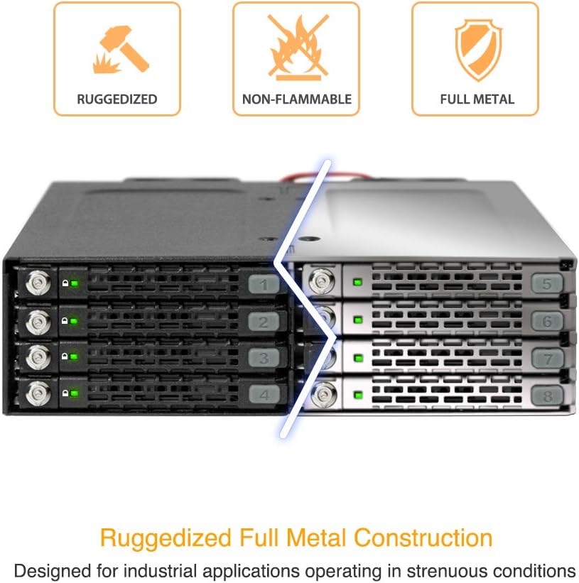 8 Bay 2.5 SATA HDD & SSD Backplane Cage with Locking Trays J418