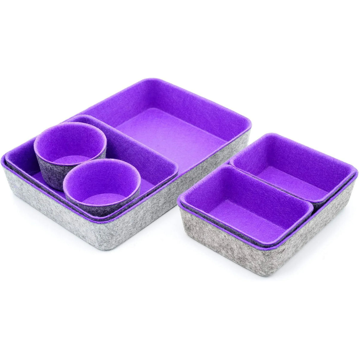 7-Piece Beige Felt Drawer Organizers A140