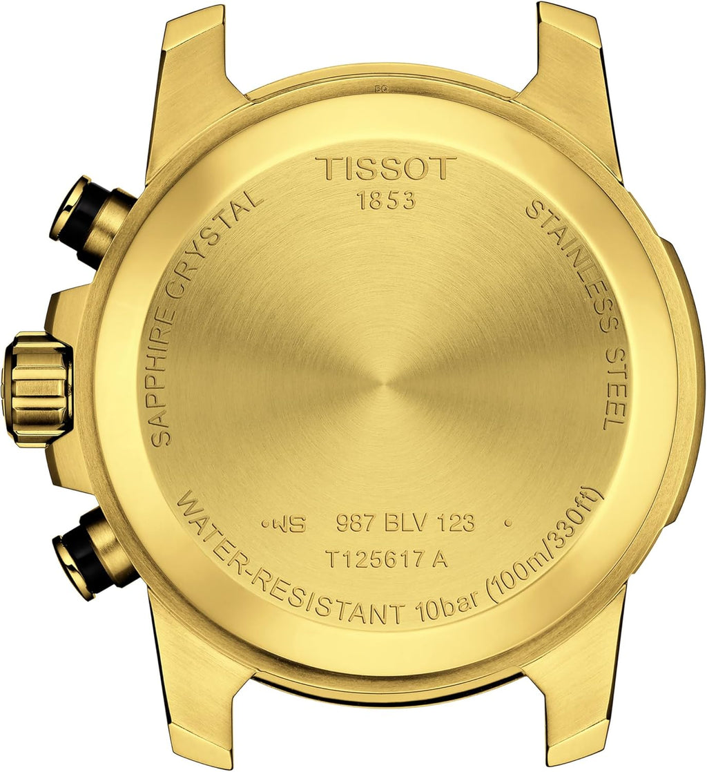 316L Stainless Steel case with Yellow Gold PVD Coating Quartz Watches, Grey, Stainless Steel Q1235